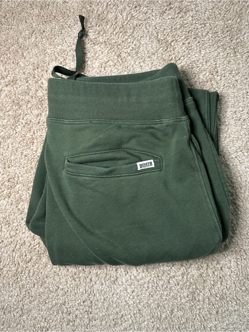 Duluth Trading Co Olive Green Drawstring Joggers